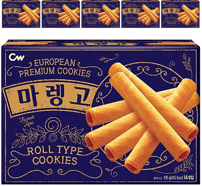 청우식품 마렝고 과자, 105g, 6개