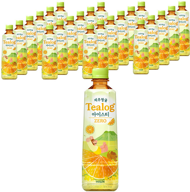 티로그 제주청귤 아이스티 녹차 제로, 500ml, 24개