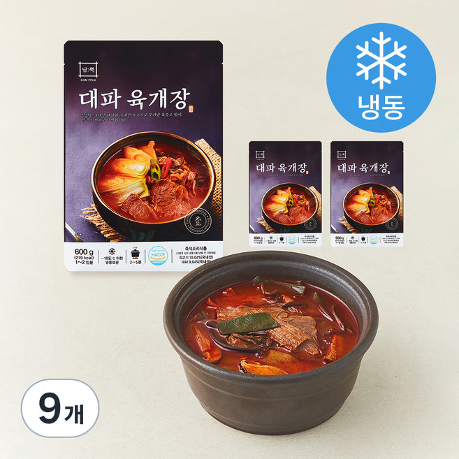 담뿍 대파 육개장 (냉동), 600g, 9개