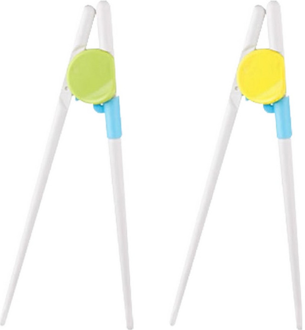 미니모 교정 젓가락, 그린 + 옐로우, 1세트