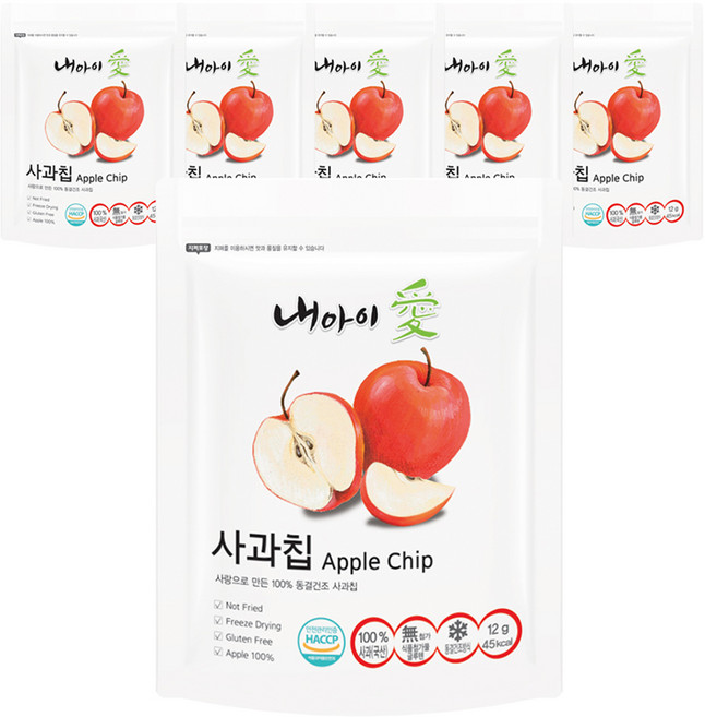 내아이애 동결건조 과일칩, 12g, 6개