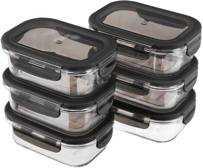 코멧 BPA FREE 클리어 직사각 밀폐용기 260ml, 6개, 단품