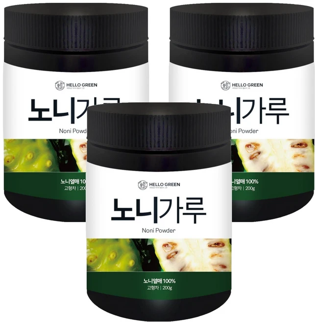 헬로우그린 노니열매 가루, 3개, 200g - 쿠팡