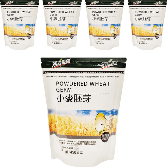健康時代 小麥胚芽粉 無糖, 450g, 5包