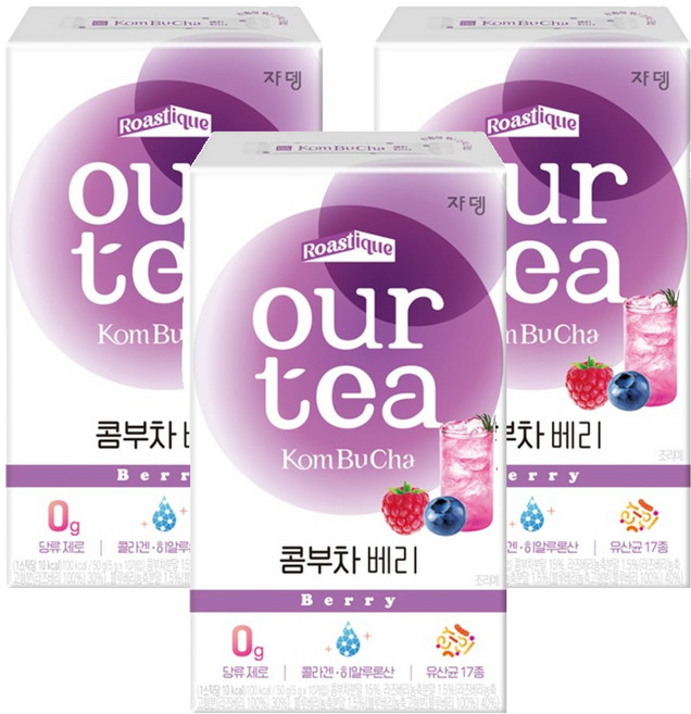 JARDIN our tea 康普茶沖泡粉 莓果口味, 5g, 10條, 3盒