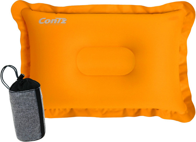 콘츠 스퀘어 퀵 에어베개 + 파우치, 오렌지, 1세트