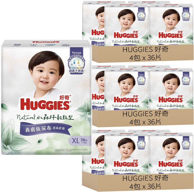 HUGGIES 好奇 小森林黏貼型紙尿褲/尿布 12kg以上 30839, 特大碼 (XL), 432片