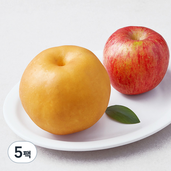 다조은 당도선별 사과 + 배 세트, 1kg, 5팩
