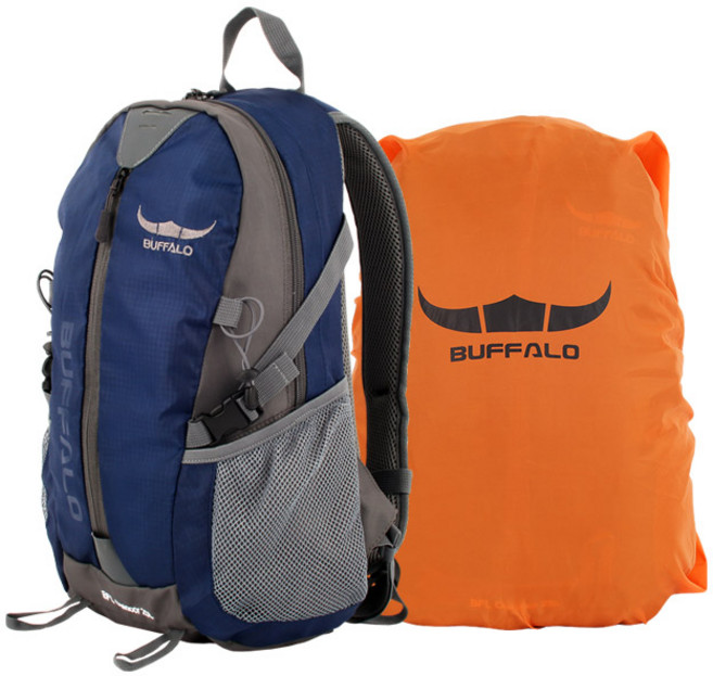 버팔로 아웃도어 배낭 25L 방수커버 포함, 네이비