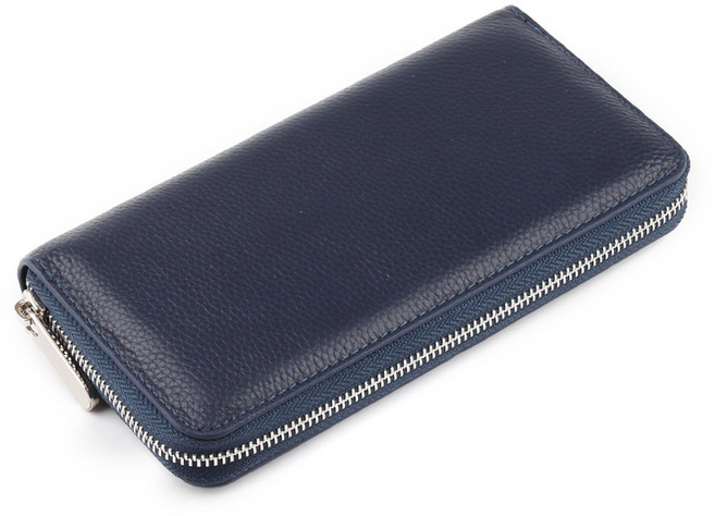 큐랑 지퍼식 가죽 장지갑