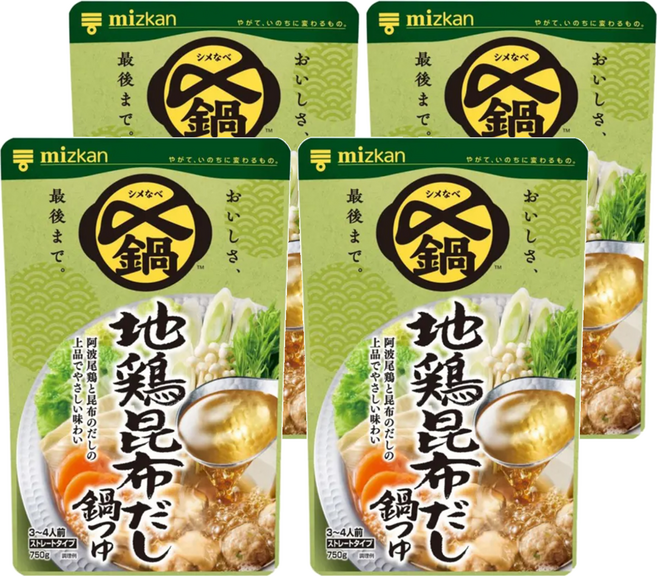 mizkan 味滋康 雞昆布鍋高湯, 750g, 4包