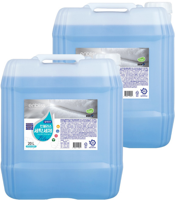인블리스 실내건조 블루 액상세제 본품, 20L, 2개