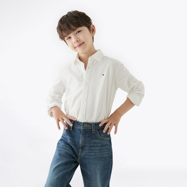 타미힐피거 스트레치 옥스포드 롱 슬리브 셔츠