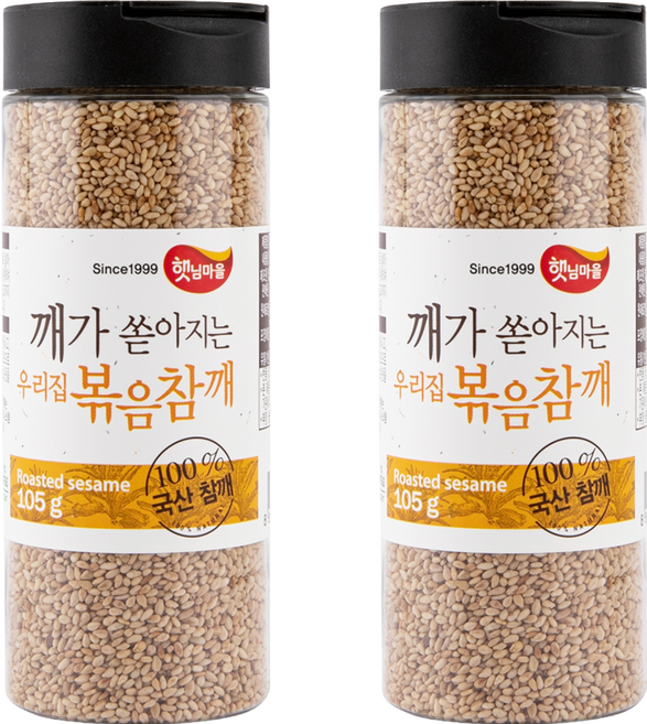 햇님마을 국산 100% 깨가 쏟아지는 우리집 볶음참깨, 105g, 2개