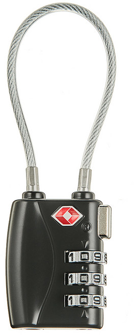 코멧 해외 여행용 와이어 자물쇠 블랙, 1개