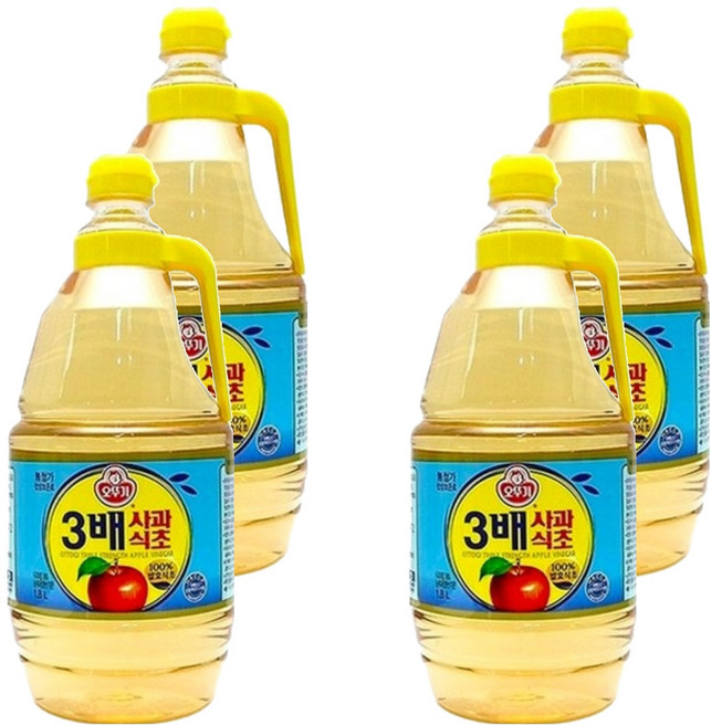 오뚜기 3배 사과식초, 1.8L, 4개