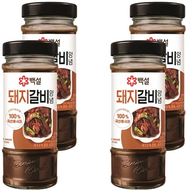 백설 돼지갈비양념, 500g, 4개