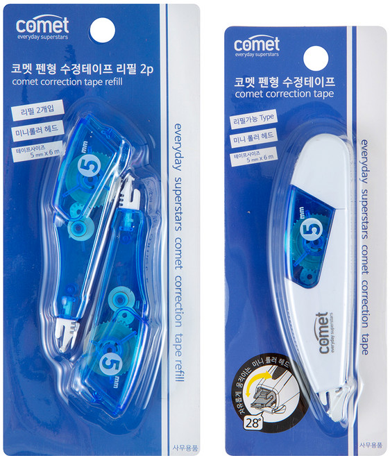 코멧 수정테이프 + 리필 2p, 1세트