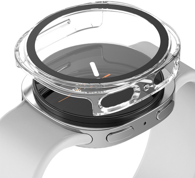 누아트 풀커버 하드케이스 액정보호 강화유리, 투명, 1개