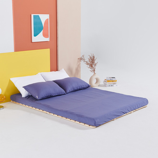 더포근 홑겹 9존 매트리스 토퍼, 블루