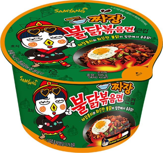 불닭볶음면 짜장 큰컵 105g, 1개
