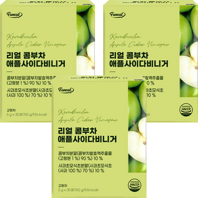 퍼니트 리얼 콤부차 애플사이다비니거, 5g, 30개입, 3개