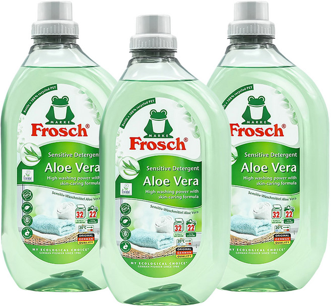 프로쉬 알로에베라 액상 세탁세제 본품, 1.5L, 3개