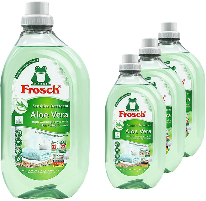 프로쉬 알로에베라 액상 세탁세제 본품, 1.5L, 4개