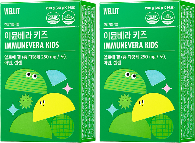 웰릿 정품 이뮨베라 키즈, 14회분, 2박스