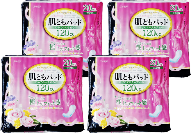 ELLEMOI 日本一番 失禁棉墊 中量型, 27cm, 20片, 4包