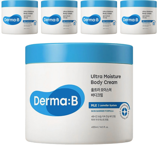 Derma B 超保濕潤膚霜 香草香, 430ml, 5罐