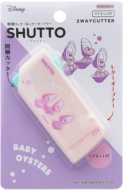 sun-star SHUTTO 多功能磁吸攜帶型開箱拆信刀, 愛麗絲夢遊仙境 小牡蠣 粉色, 1個