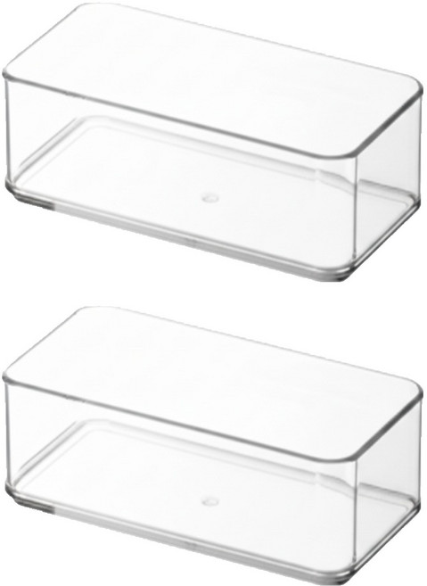 벨로나이트 욕실 화장대 정리 보관함 중형, 투명, 2개