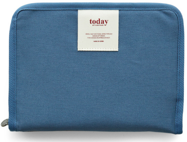 퍼니메이드 Today 캔버스 북파우치 다이어리, 인디블루, 1개