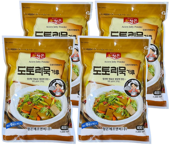 청은에프엔비 도토리묵 가루, 400g, 4개