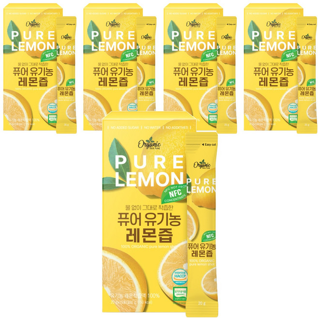 Chunho Ncare 鮮榨檸檬汁隨身包 15條入, 300g, 5盒