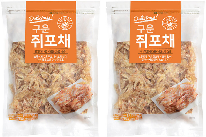 해맑은푸드 구운쥐포채, 400g, 2개