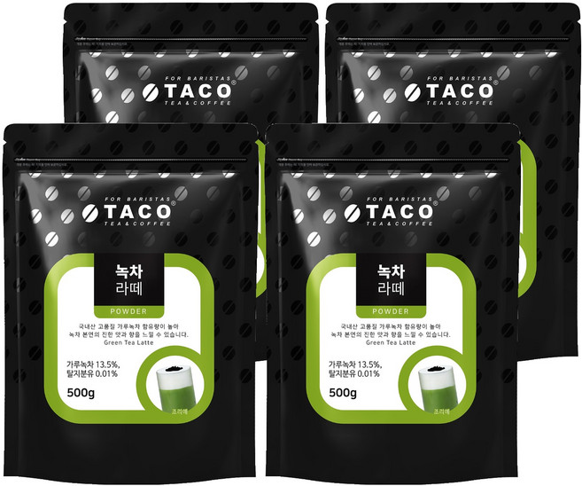 타코 녹차라떼 분말, 500g, 1개입, 4개