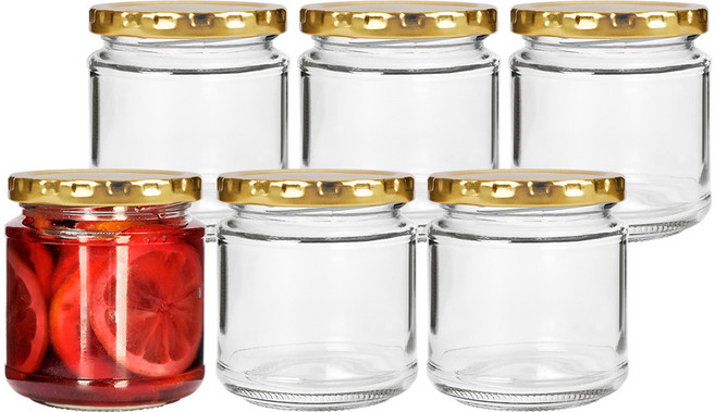 경성리빙테크 원형 유리병, 260ml, 6개