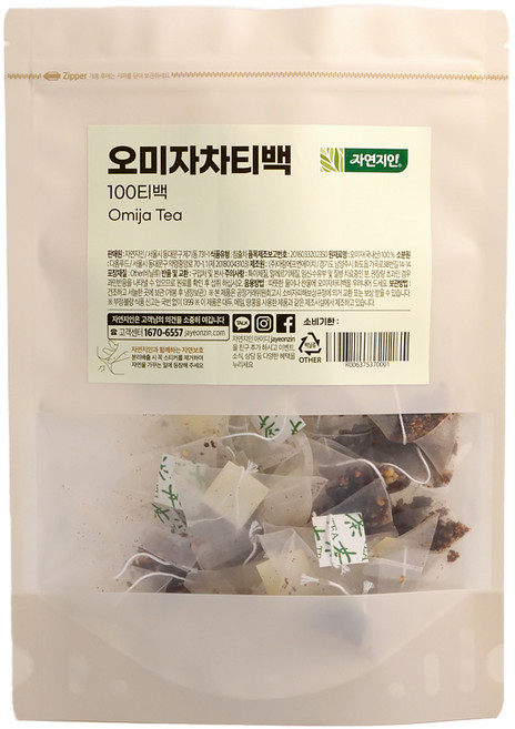 자연지인 오미자차 삼각티백 대용량, 1g, 100개입, 1개