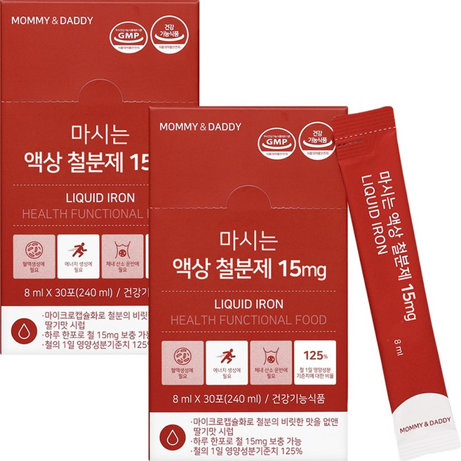 마미앤대디 마시는 액상 철분제 15mg, 240ml, 2개