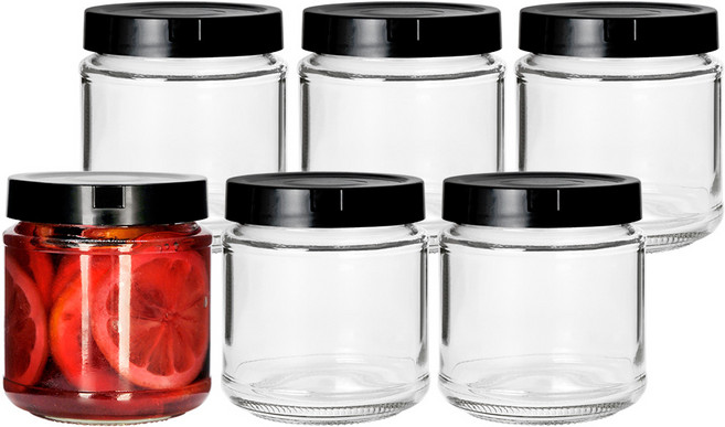 경성리빙테크 원형 유리병 PP캡, 260ml, 6개