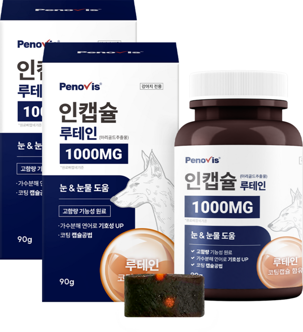 페노비스 강아지 인캡슐 영양제, 90g, 눈물개선/눈건강, 2개