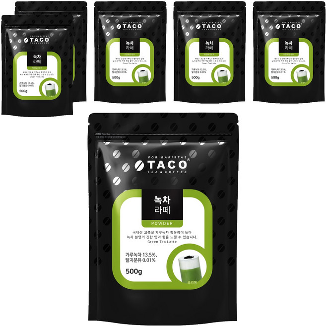타코 녹차라떼 분말, 500g, 1개입, 6개