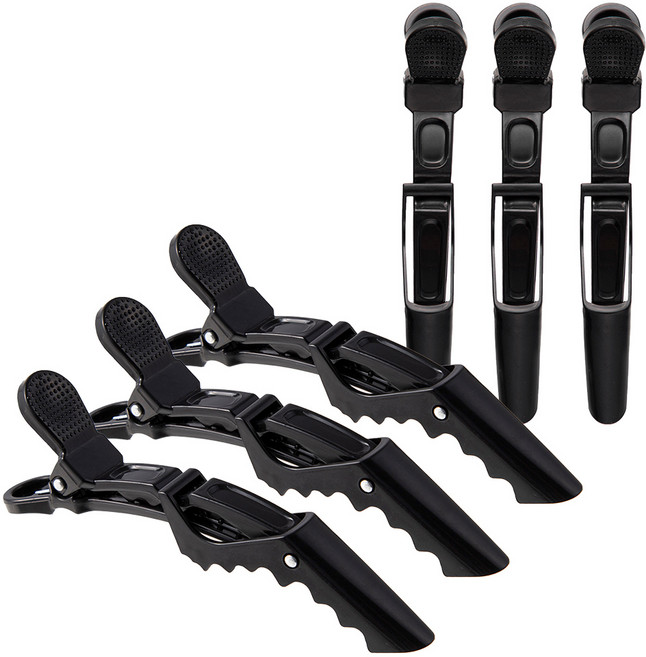 ELLE PARIS 헤어집게핀 대형, 6개, 블랙