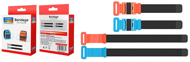 DOBE 닌텐도 스위치2 조이콘2 암밴드 + 레그스트랩, 네온레드, 네온블루, 1세트, TNS-3180B