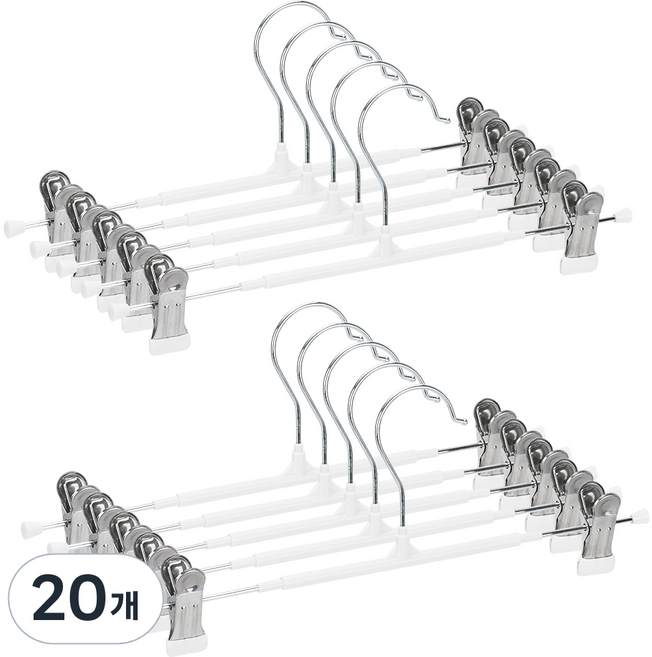 코멧 논슬립 회전형 치마바지걸이, 화이트, 20개