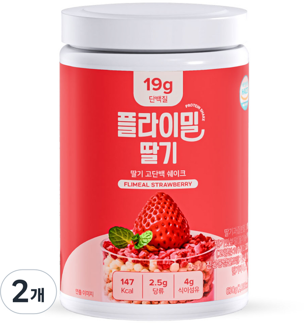 플라이밀 딸기 고단백 쉐이크, 630g, 2개