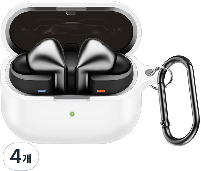 사인포스트 실리콘 카라비너 케이스, 버즈3 / 3Pro / 3FE, 화이트, 4개