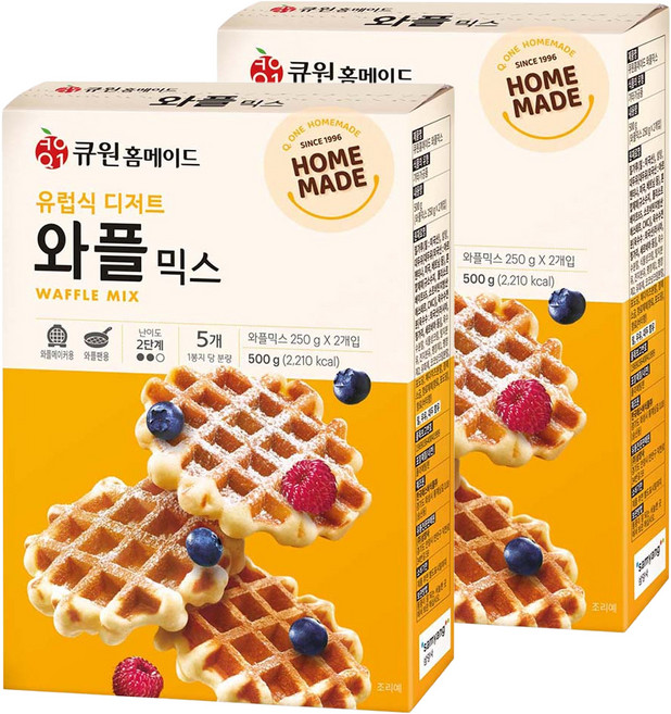 큐원 홈메이드 와플믹스, 500g, 2개